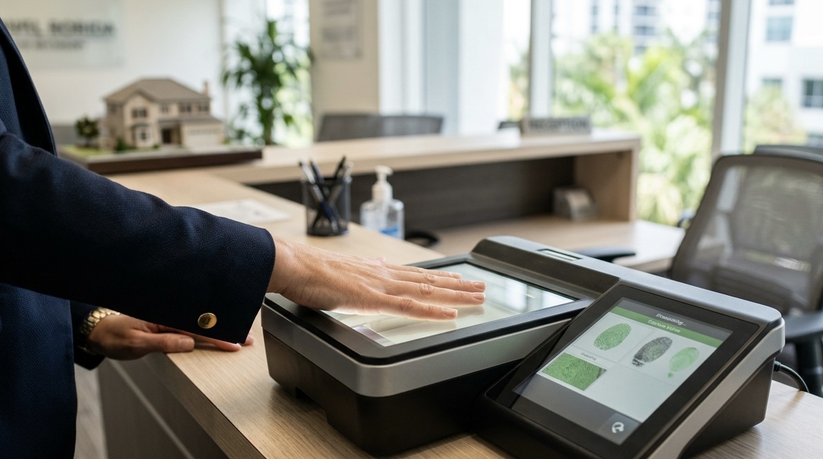 Live Scan fingerprint capture for Greenacres, Florida